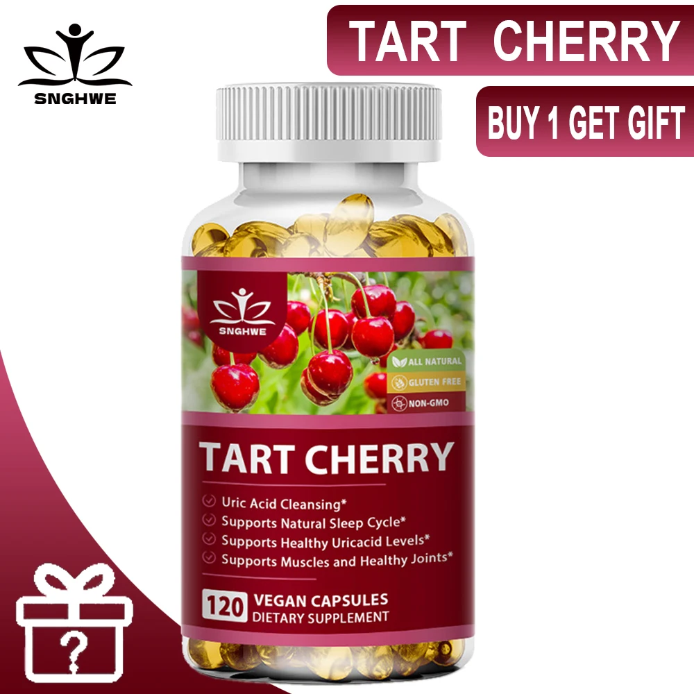 

Капсулы Tart Cherry для очистки мочевой кислоты премиум класса, поддержка суставов и восстановление мышц, здоровый цикл сна с мелатонином и проантоцианидинами