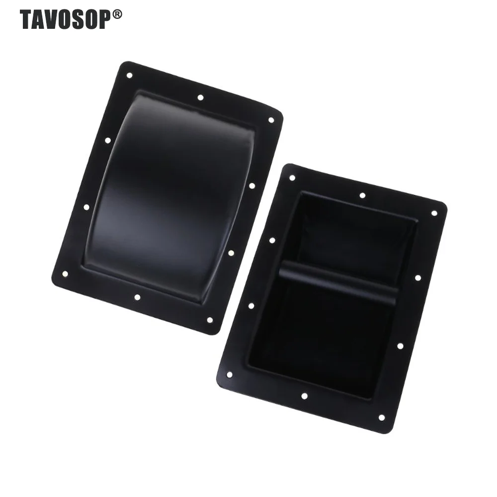 2 Pack Speaker Handles Flush Cabinet Accessories Flush Handles Black Metal Durable for Speaker