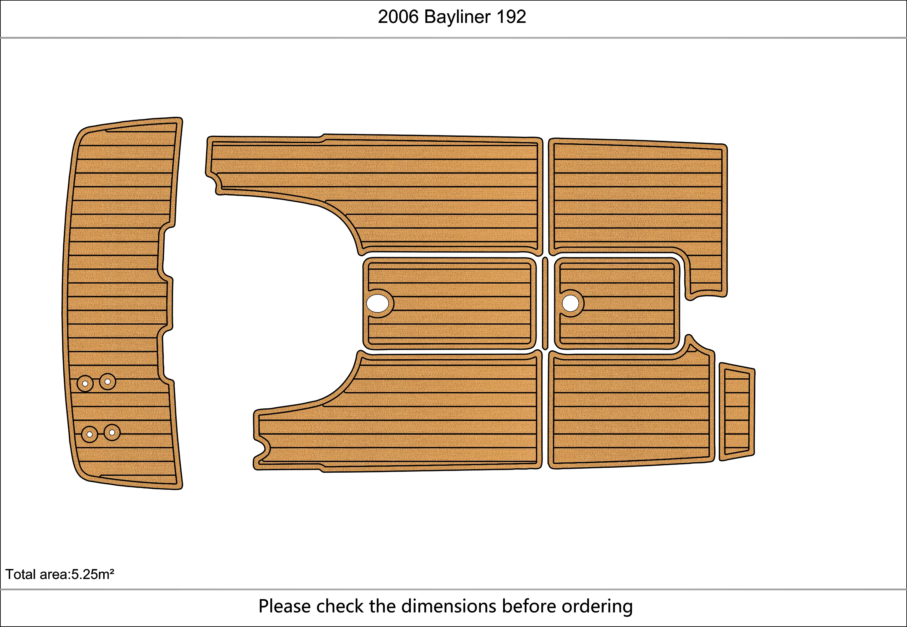 

2006 Bayliner 192 Cockpit swim platform 1/4" 6mm EVA fAUX carpet Water Ski Yacht Fishing Boat Non-slip mat floor