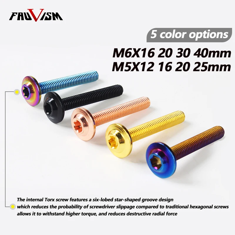 

Motorcycle Modification Fairing Windshield Mudguard Bolts Screws | Torx T27 Head M5 M6 (12/16/20/25/30/40mm) | Universal Fit