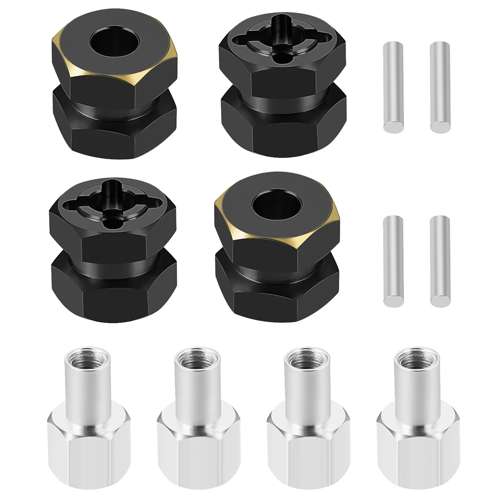 AXSPEED Messing 12/15/17/20/25 mm Radsechskant verlängerte Adapter Combiner-Kupplung für Axial SCX10 II 90046 D90 1/10 RC Crawler Car – Detail 3