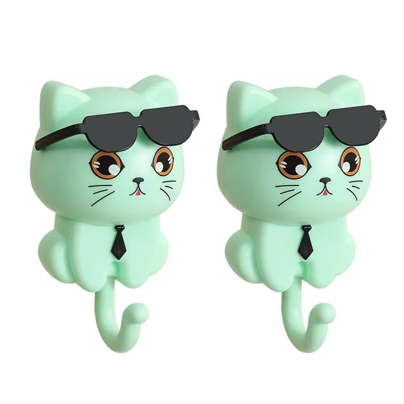 

Милый крючок для ключей в виде кошки, брелок для ключей с кошкой, крючок для одежды в виде котенка, милый крючок для одежды в виде кошки с солнцезащитными очками, настенный крючок для одежды - B27C