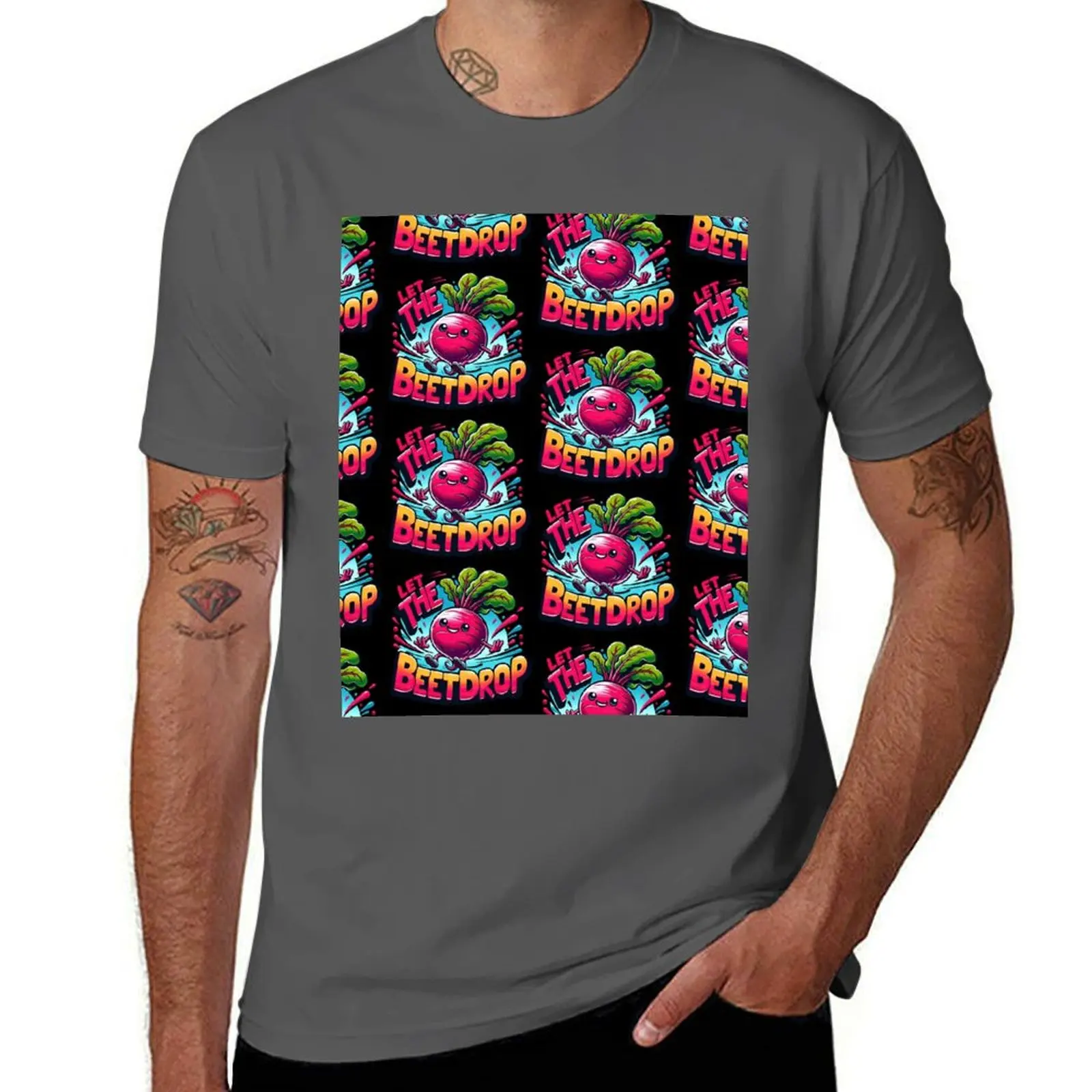 Camiseta Let The Beet Drop Funny Bass Puns, camiseta informal ligera de verano de manga corta