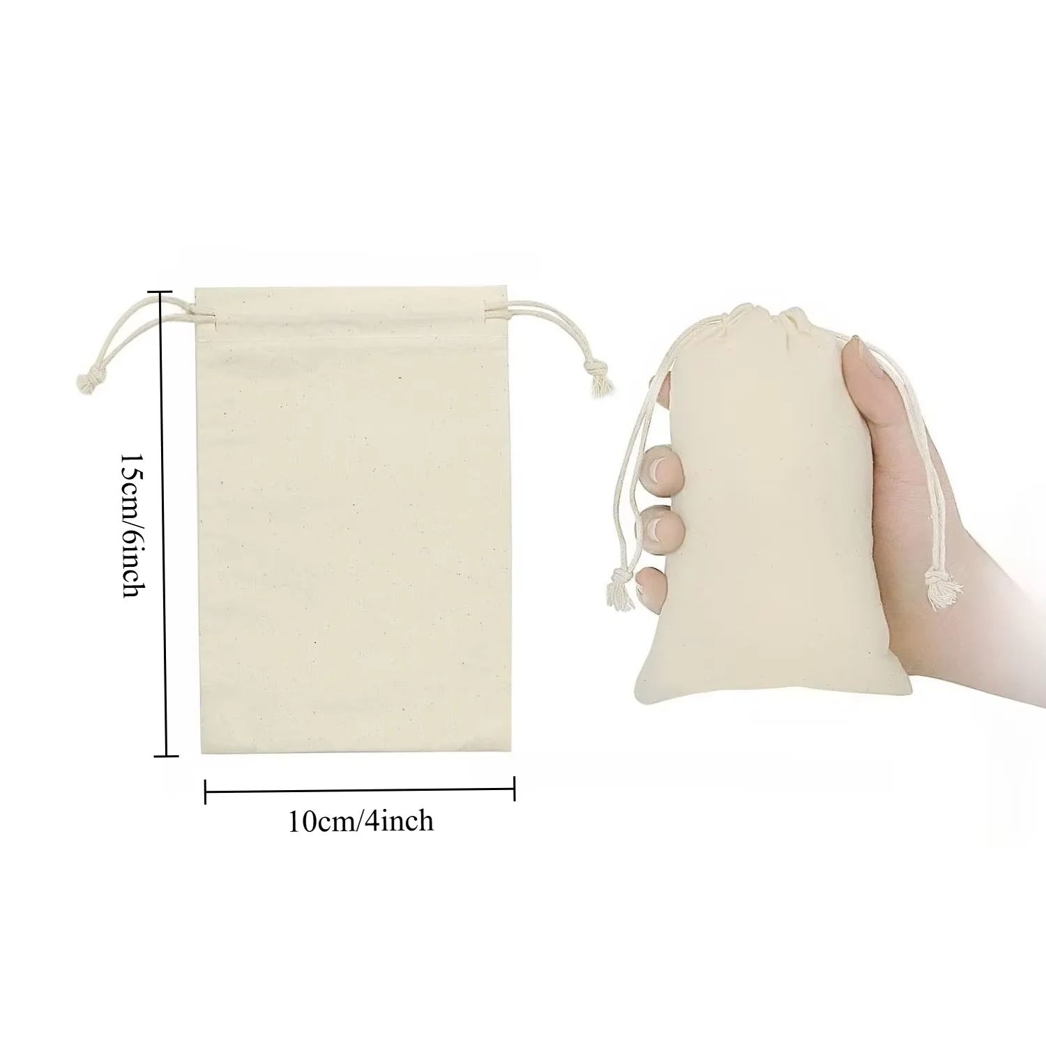 8pcs Blank Sublimation Drawstring Bags 4×6 Inch – Heat Press DIY Gift Pouches
