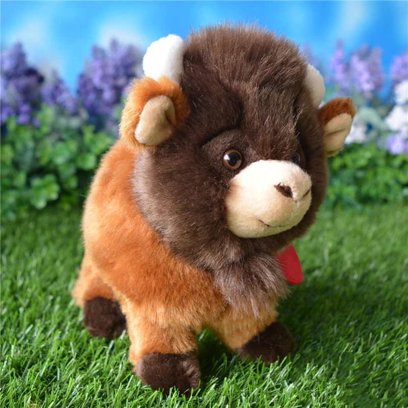 

Realistic Bison High Fidelity Buffalo Plushie Bull OX Plush Toys Lifelike Animals Simulation Cattle Stuffed Toy