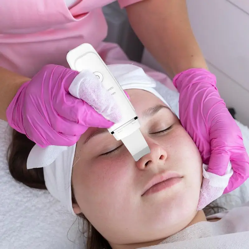 Ultrasonic Facial Skin Scrubber, Limpeza Profunda, Levantamento de Limpeza, Cavitação Peeling, Pá Recarregável, 4 Modos