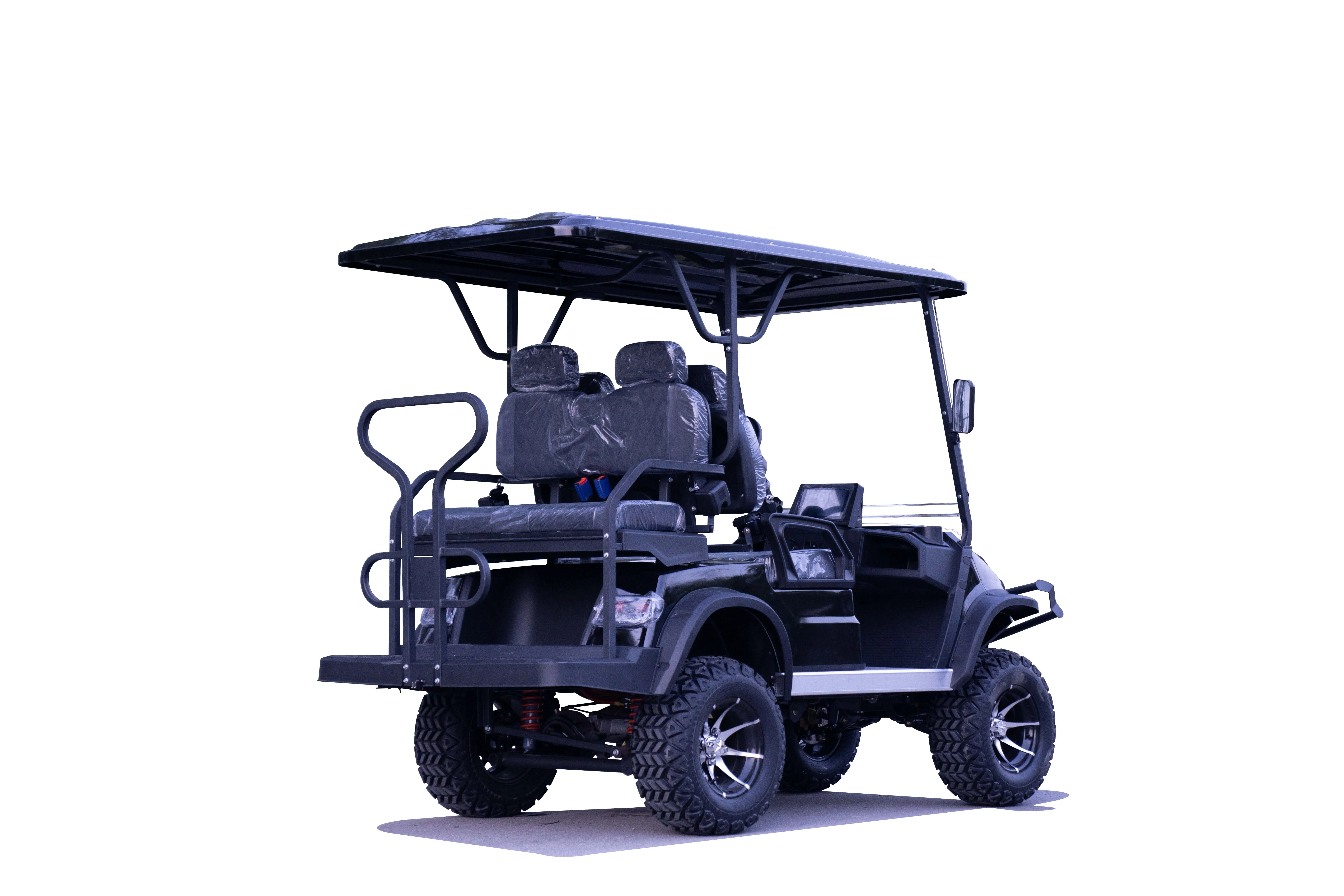 عربة جولف فاخرة ذات 4 مقاعد 60 فولت للطرق الوعرة مع مكبرات صوت وأضواء تصميم جديد #6