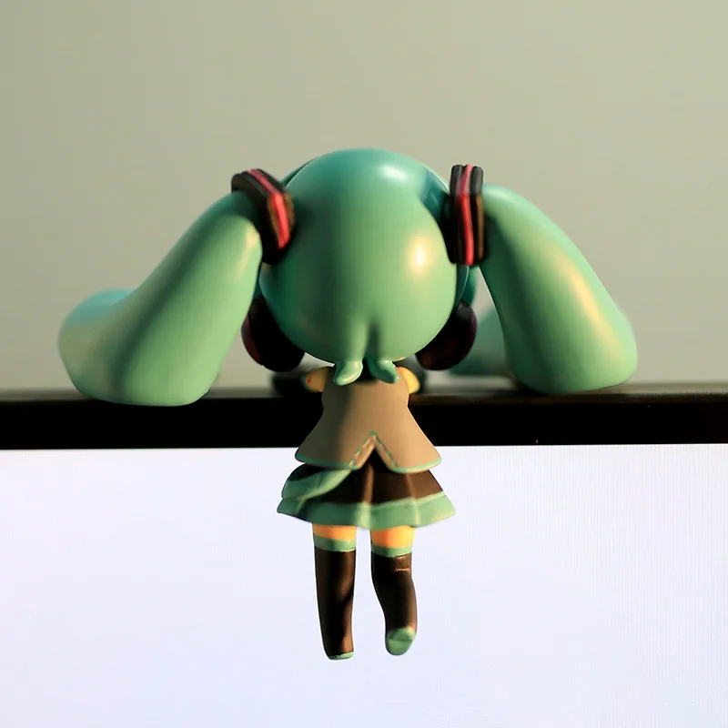 8CM New Anime Hatsune Miku Ponytail Cup pressing surface kawaii Q version figure PVC model toys doll Collection Ornament gifts