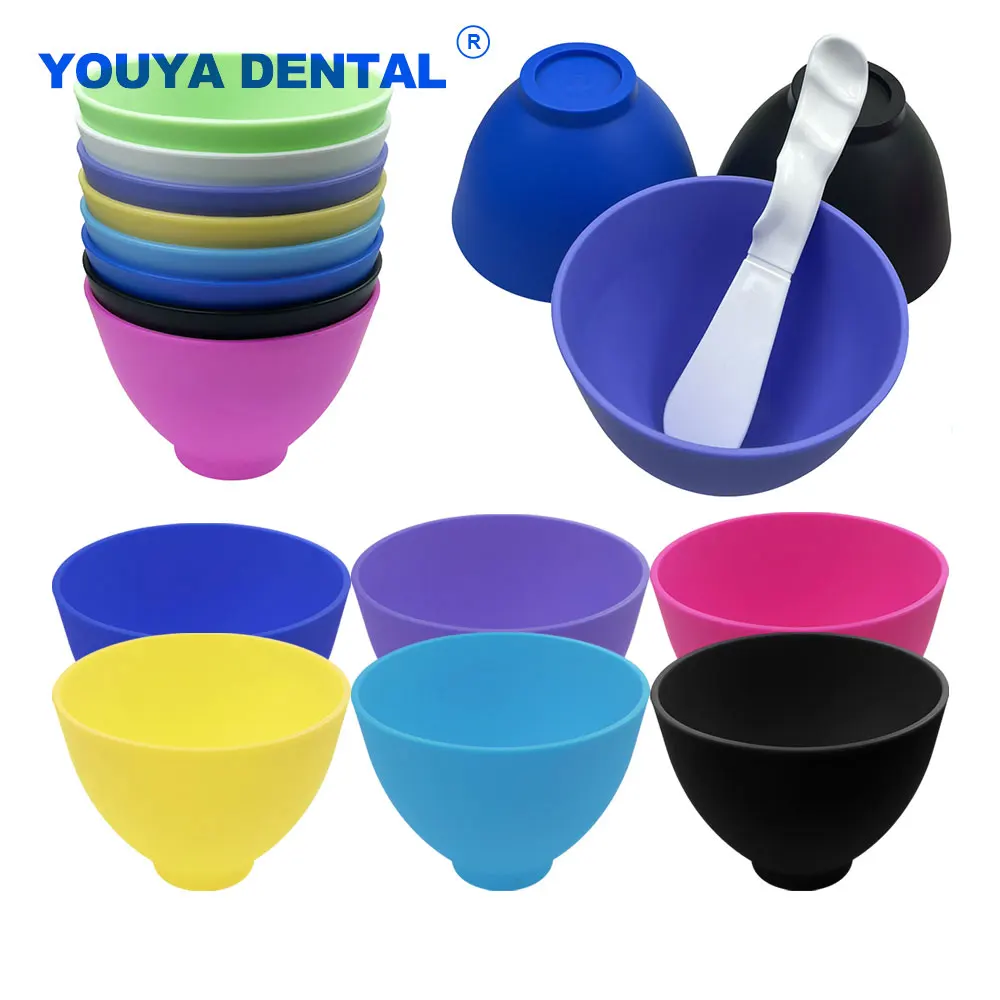 

Colorful Flexible Silicone Mixing Bowl Dental Mixed Plaster Spatula Material Dentist Lab Soft Rubber Medium Leather Bowls Cup