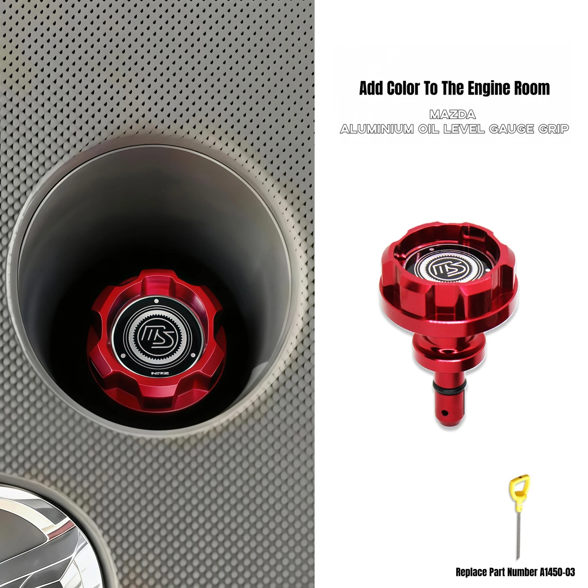 Aluminium Oil Level Gauge Grip for MAZDA2, MAZDA3, MAZDA6, CX-3, CX-30, CX-5, MX-5, MAZDASPEED JDM Cars Accessories