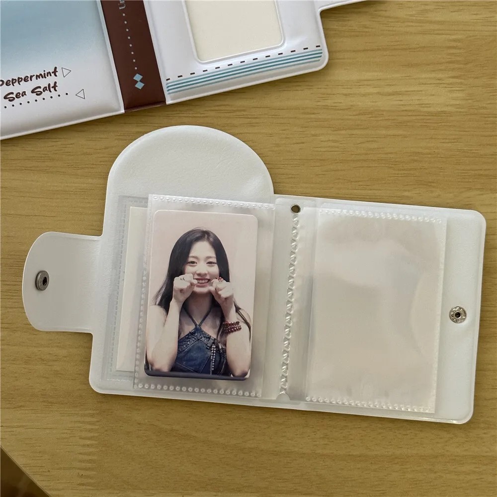 Ins Azul Verde Sal Marinho 3 Polegadas One Palace Grid Polaroid Love Bean Pequeno Cavalo Burberry Álbum de Cartão de Armazenamento