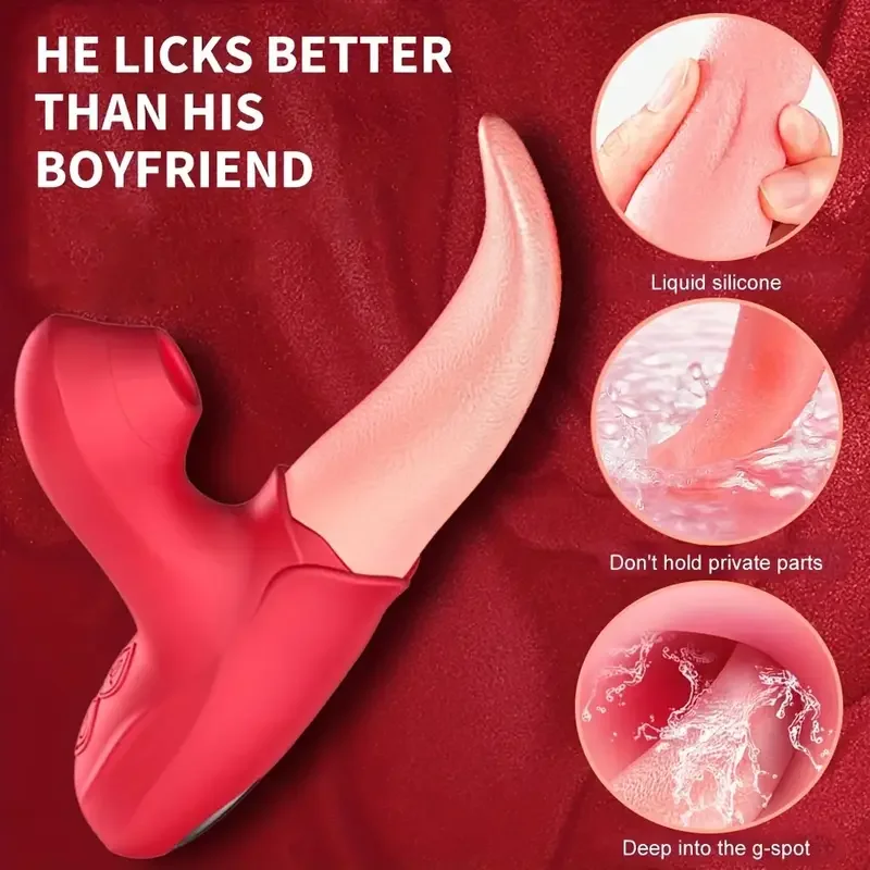 ดูด Rose Vibrator สําหรับผู้หญิงลิ้นเลียกระตุ้น Clitoral หัวนมนวดหญิงผู้ใหญ่สินค้าของเล่น