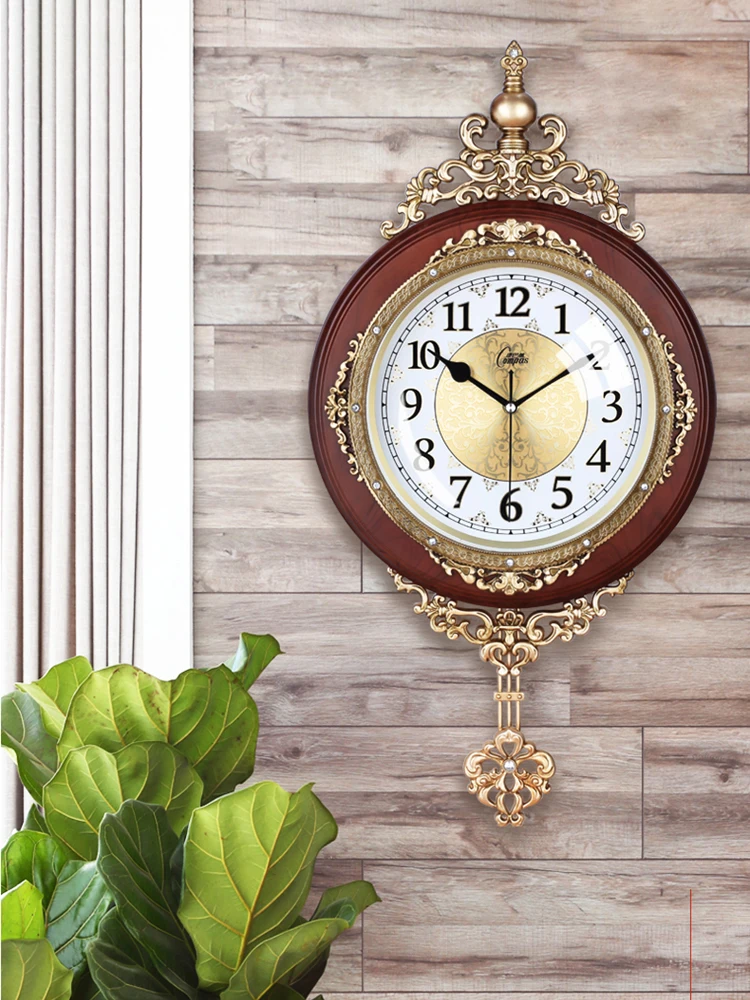 Luxurious dec orationcharacteristics fashion swing clock rustic mute clock modern pendulum clock vintage quality quartz clock