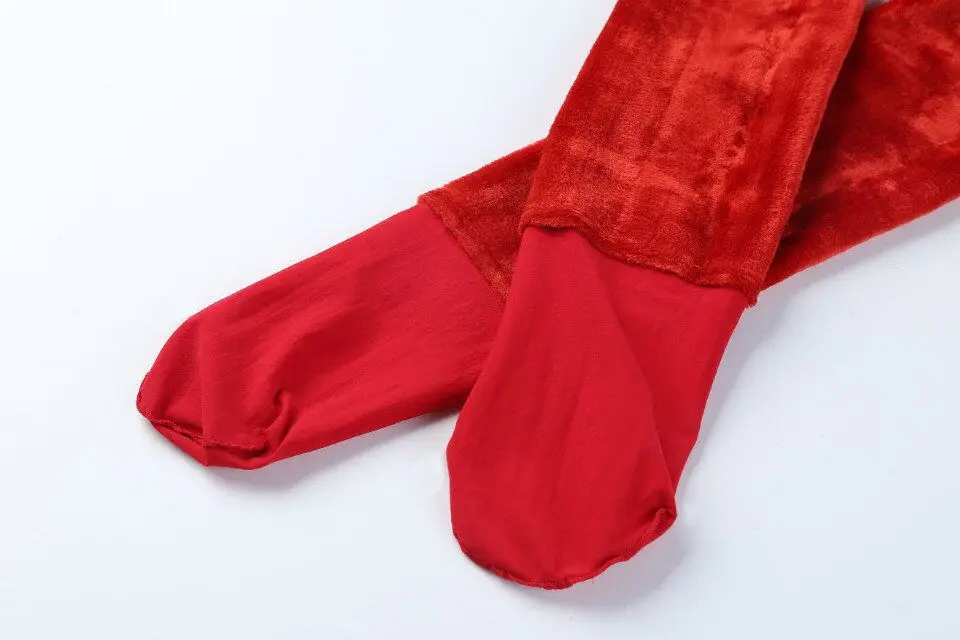 2023 neue Frauen Winters trumpf hose weiß Strumpfhose mit hoher Taille schieben warme weibliche Leggings Strumpf Fleece dicken Samt thermisch rot – Detail 9