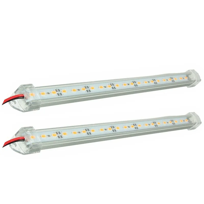 2pcs 9W 5630 LED Strip Light Bar Warm White Lamp IP65 Waterproof 6000K-6500K 12V for Boat Camping Caravan