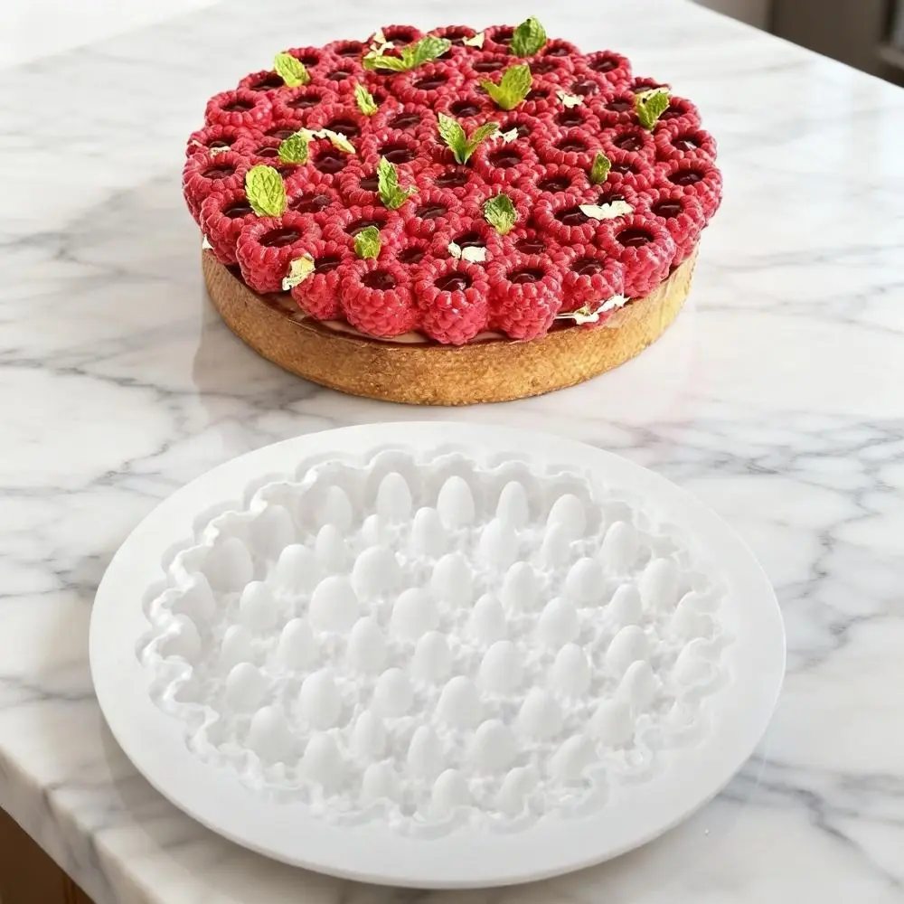 1/8 Cells 3D Raspberry Silicone Mold Food-Grade Silicone Heat-Resistant Dessert Baking Tools DIY Reusable Pudding Mould view 2