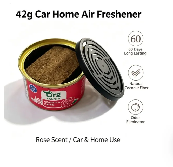 42g Car Air Freshener Solid Perfume Canister 60 Days Long Lasting Odor Eliminator No Liquid Spill Auto Fragrance Home Wardrobe B