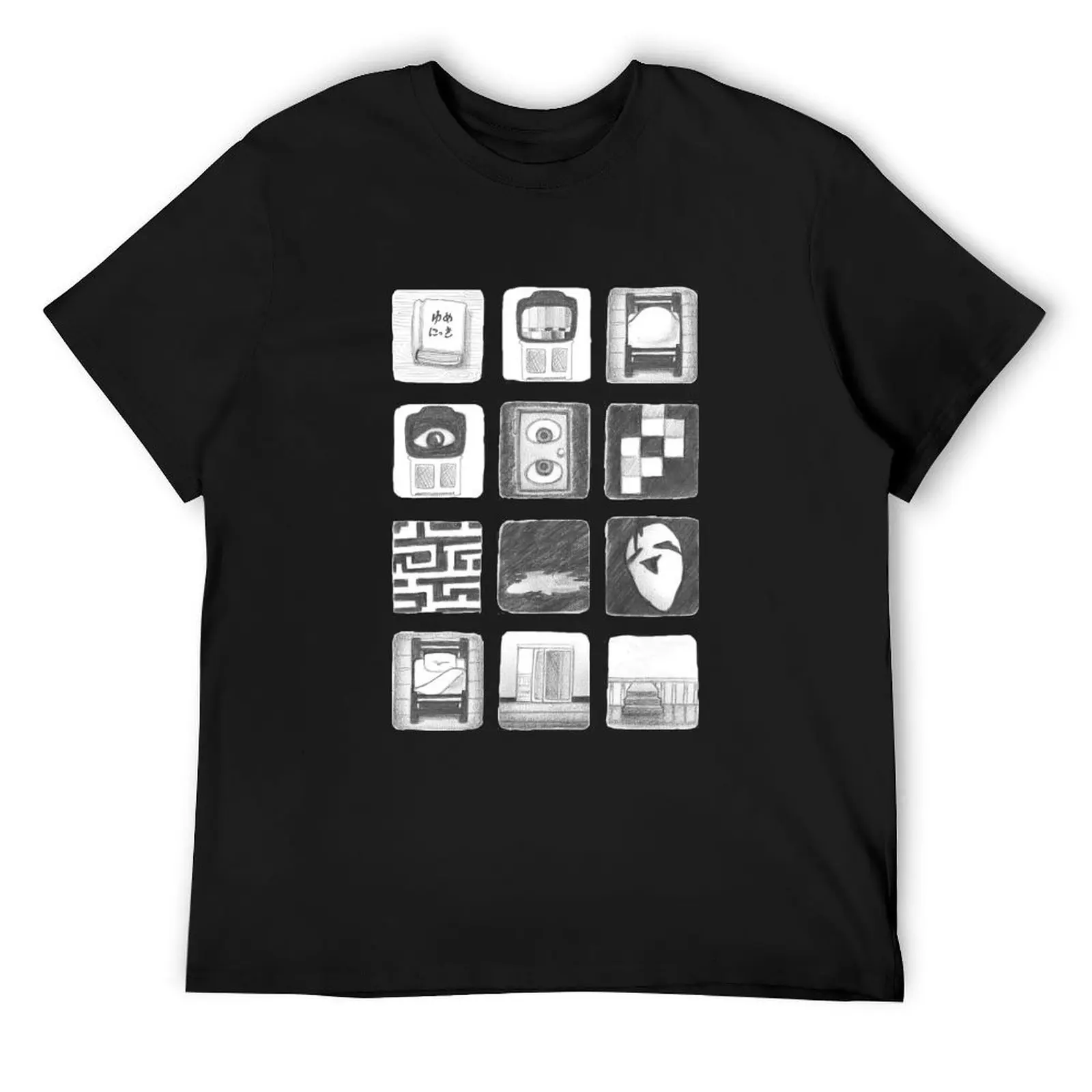 

Vignettes- Yume Nikki T-Shirt anime t shirts kawaii clothes oversized t shirt for a boy oversized t shirts for men