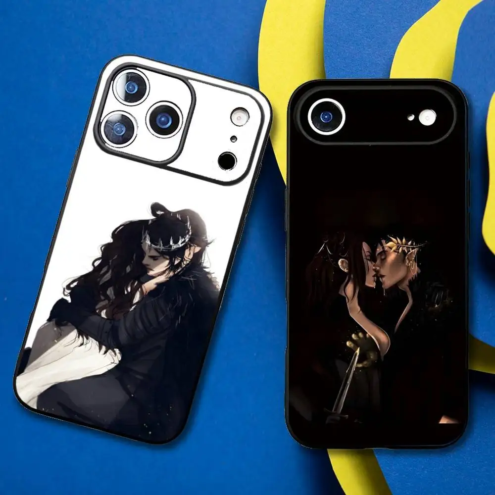 De wrede prins Jude en Cardan telefoonhoesje voor iPhone 17,16,15,14,13,12,11 Plus, Pro Max zachte zwarte cover