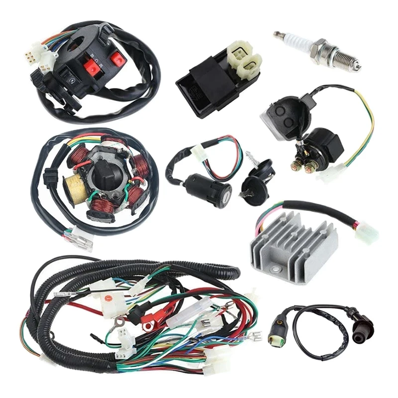 Full Electrics Wiring Harness CDI Coil For GY6 150CC ATV Quad Buggy Go Kart