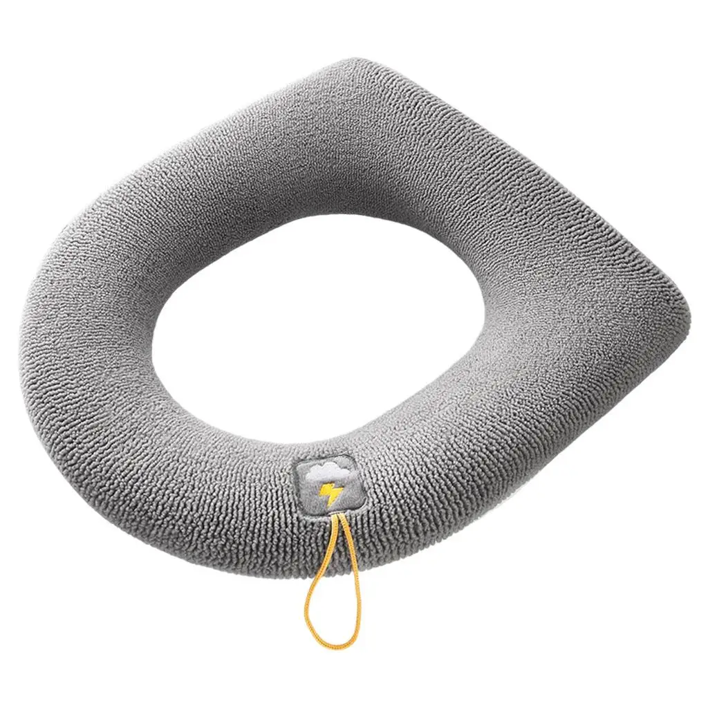 Winter Toilet Seat Cushion Durable Bidet Cover O-Shaped Household Washable for Washroom Restroom Home Bathroom Accessories