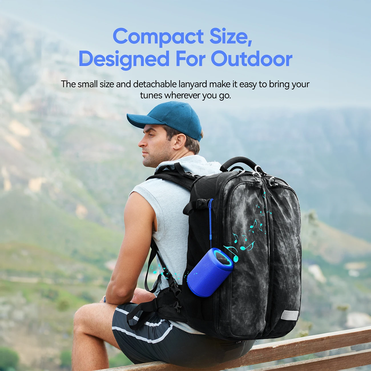 WISETIGER A46 اتصال ستيريو لاسلكي أزرق 2 سمّاعات بلوتوث 360 °   مكبر صوت محمول بحجم الجيب