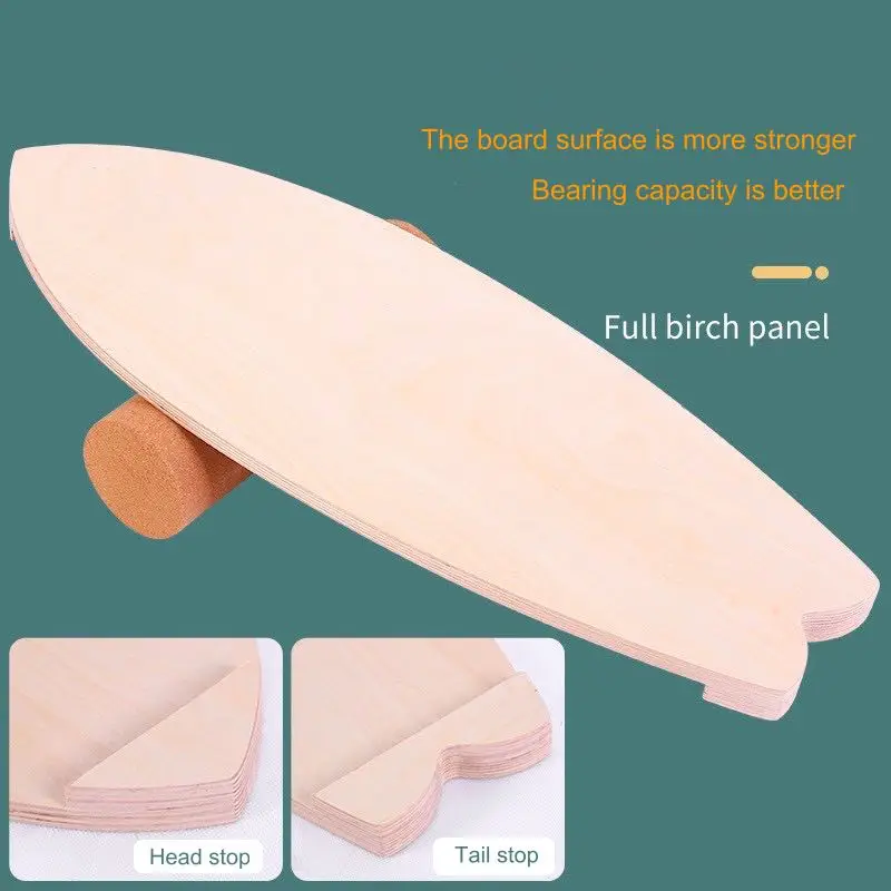 Hot Wooden Surf Balance Indoor Board Cork Roller Balance Board Wood