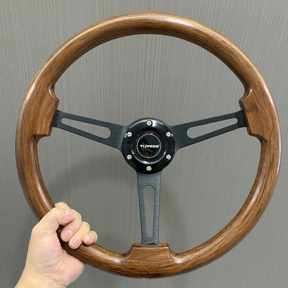 380MM Classic Wood Nardi  Steering Wheel Rally Drift Racing Wood JDM Steering Wheel Volantes For VW HONDA TOYOTA BMW