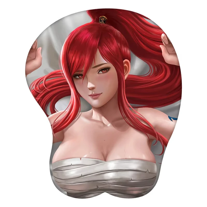 

Erza Scarle t 3D Mouse Pad Anime Mousepad Wrist Rest Silicone Sexy Creative Gaming Mat Gift