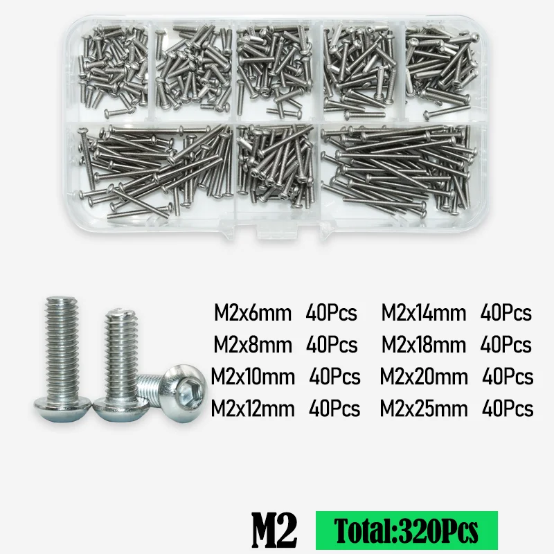 M2 m3 m4 m5 m6 m8 m10 a2 304 Edelstahl Sechs kant Innen sechs kant Innen sechs kant schraube Schraube runde Flach kopfs ch rauben Kit iso7380 – Detail 12