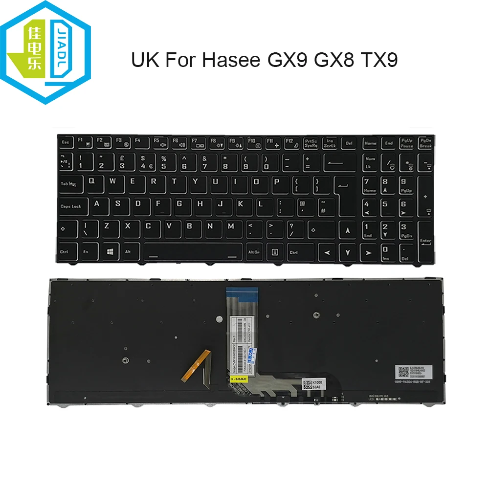 New UK GB Laptop Keyboard For Hasee GX9 GX8 TX9 CT5DK TX8 CT5DH TX7 Z7-CT7NA Z7M-CT5NA Keyboard Black Frame 6-80-N15Z0-19D-1