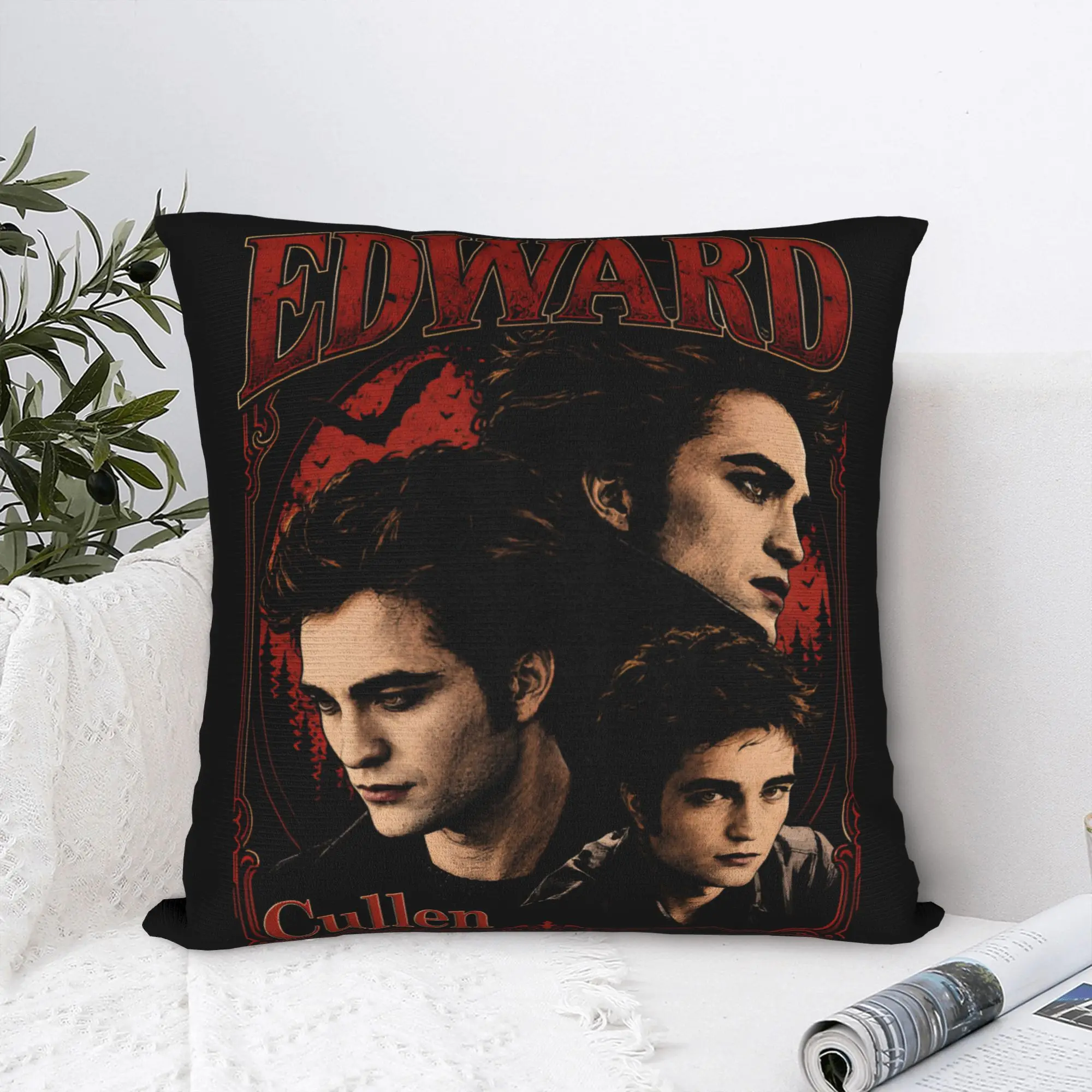 Print Twilights Vampire Edward Cullen Pillowcase Polyester Cushion Cover Romance Movie Pillow Case Cover Bedroom Drop Shipping
