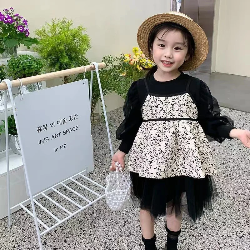 Girl Dress Kids Baby Party Birthday Evening Gown 2023 Graceful Winter Autumn Cotton Plus Size Flower Girl Dress Children Clothin