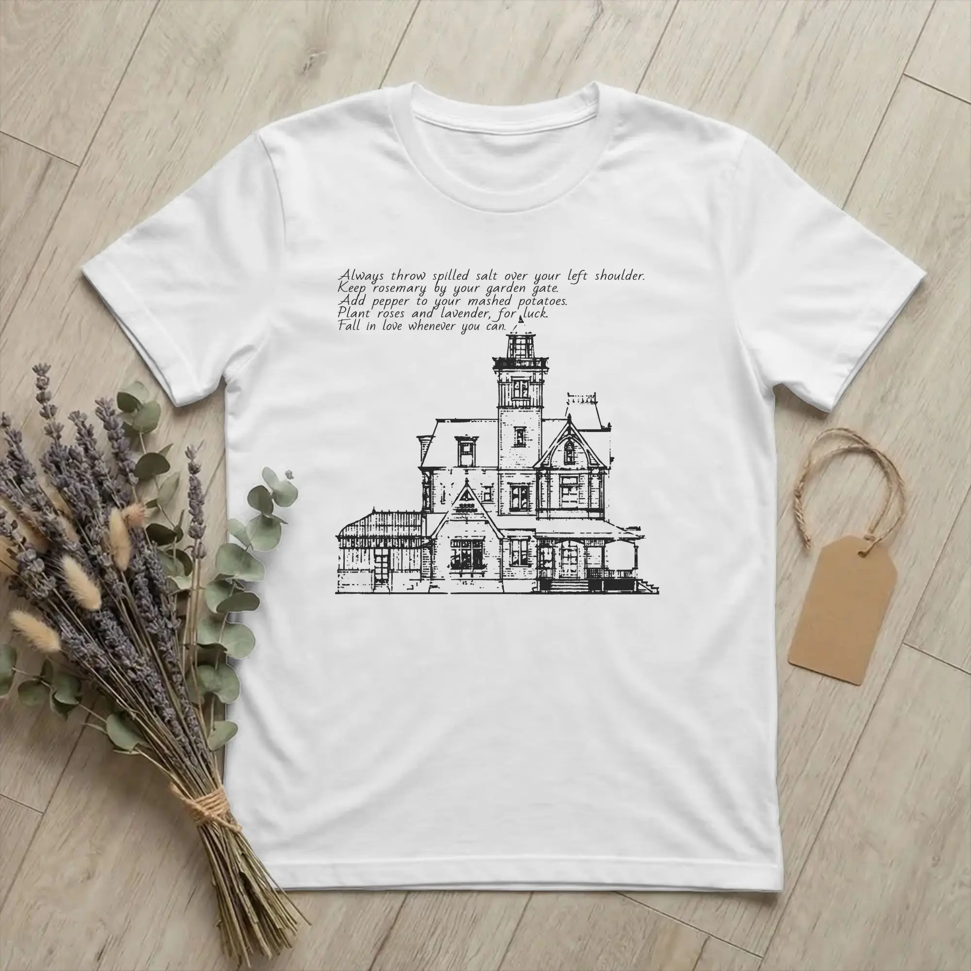 Practical Magic house rules for Men Women T Shirt  Novelty Tees Short Sleeve Round Collar T-Shirt Pure Cotton Plus Size Tops