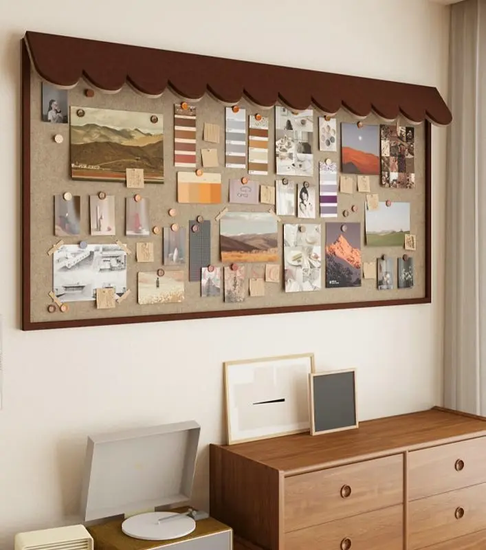 1 шт. стереоскопические карнизы, фетровая доска, фотостена, ретро и высококачественное ощущение, индивидуальные наклейки на стену, мягкая деревянная доска, сообщение