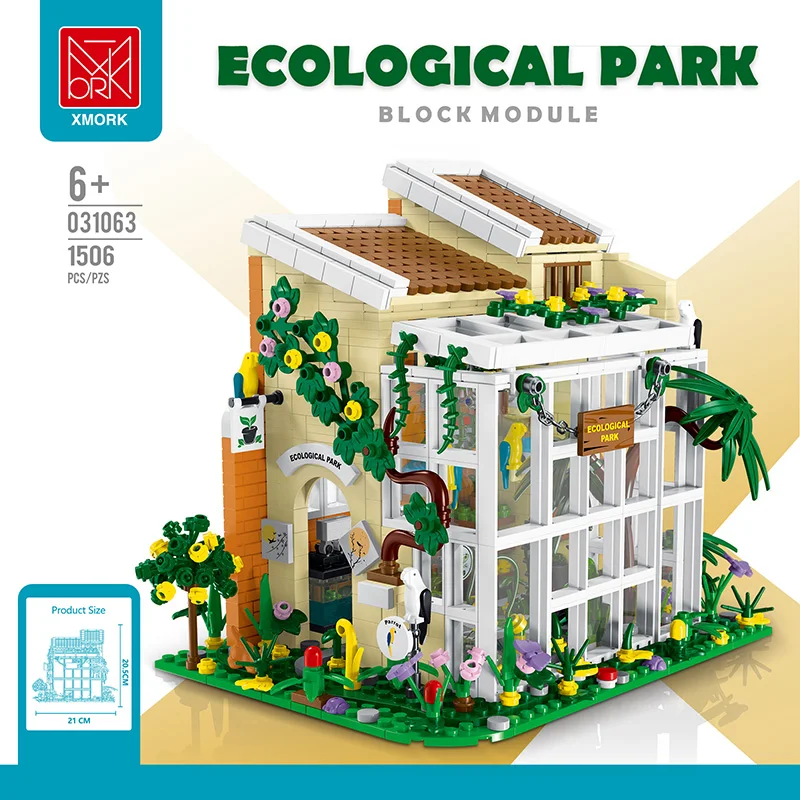 MORK 031063 Ecological Park Street View Compatible with Lego MOC Modular Architecture Building Blocks Bricks Education Toys Gift