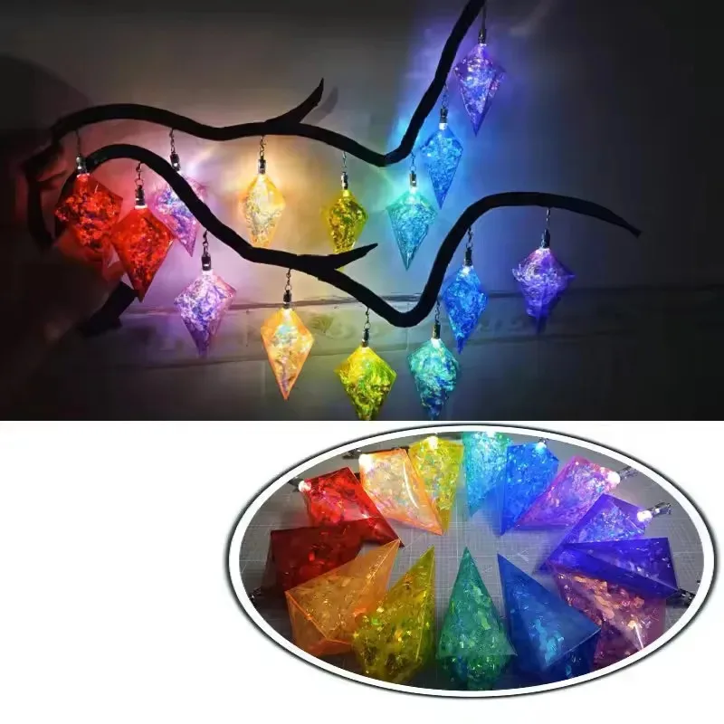 Touhou Project Flandre Scarlet Crystal Wings, accesorios de Cosplay con luz LED, accesorio de disfraz de Anime para fiesta de Carnaval de Halloween