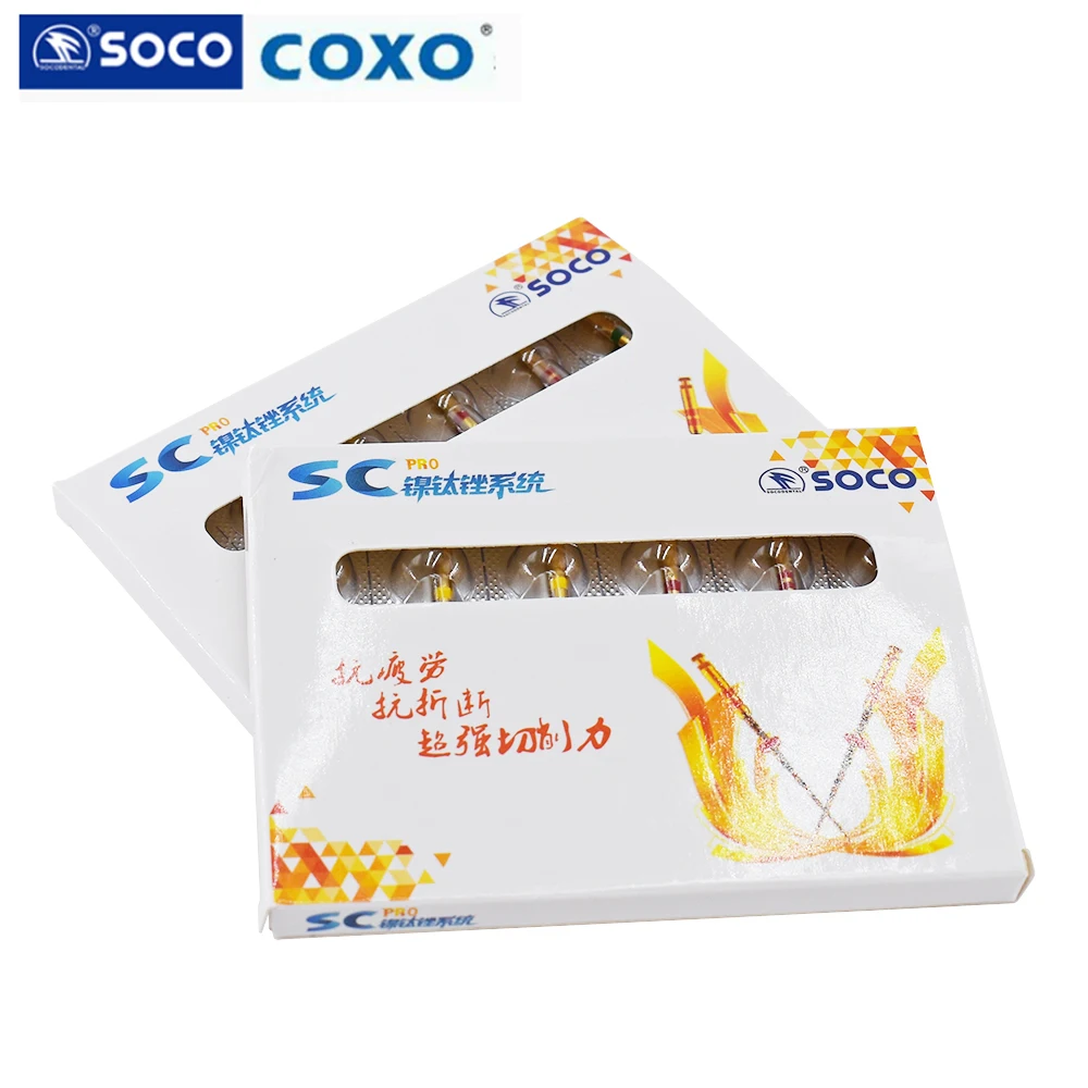 

SOCO COXO 6Pcs/Box Heat Activation Canal Rools File 21/25/31mm Dental Tools Can Bend For Preparing Root Canal Treatment