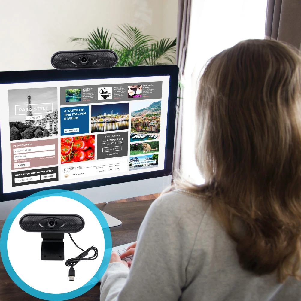 

Hd Usb Webcam 1.3- Auto Focus Noise Reduction Microphone Video Conferencing Live Streaming Gaming Computer Camera Durable Web