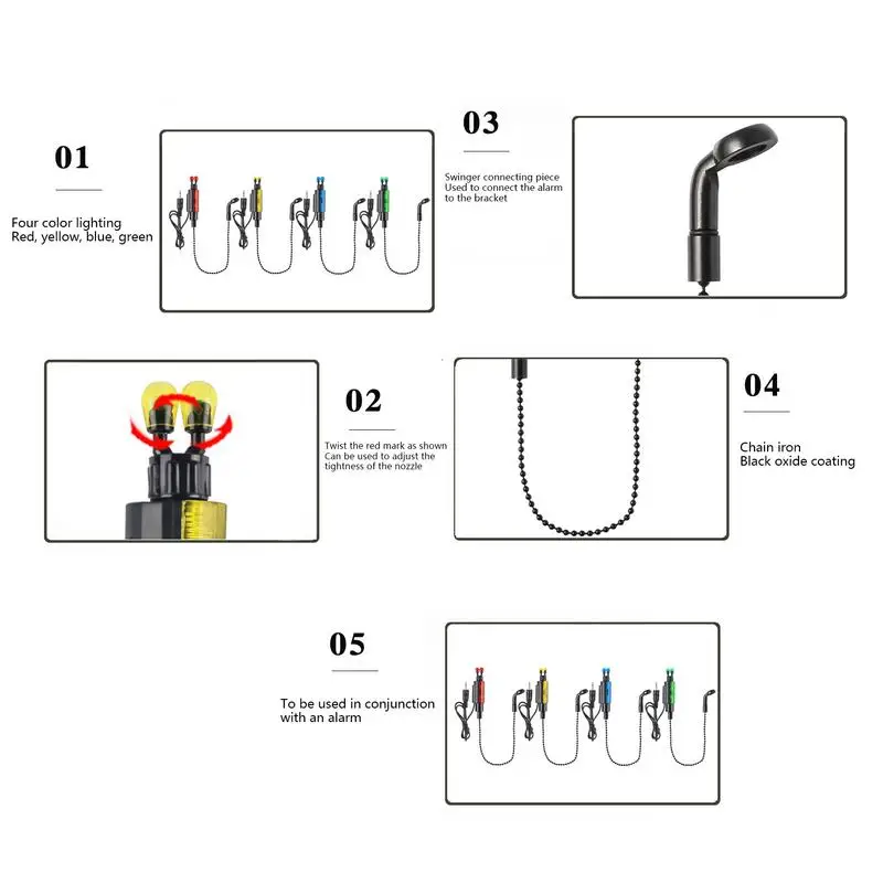 Swinger Chain Fishing Bite Alarms Carp Fishing Hangers Bobbins Swingers Indicators Fishing Alarm Carp Fishing Indicator tool