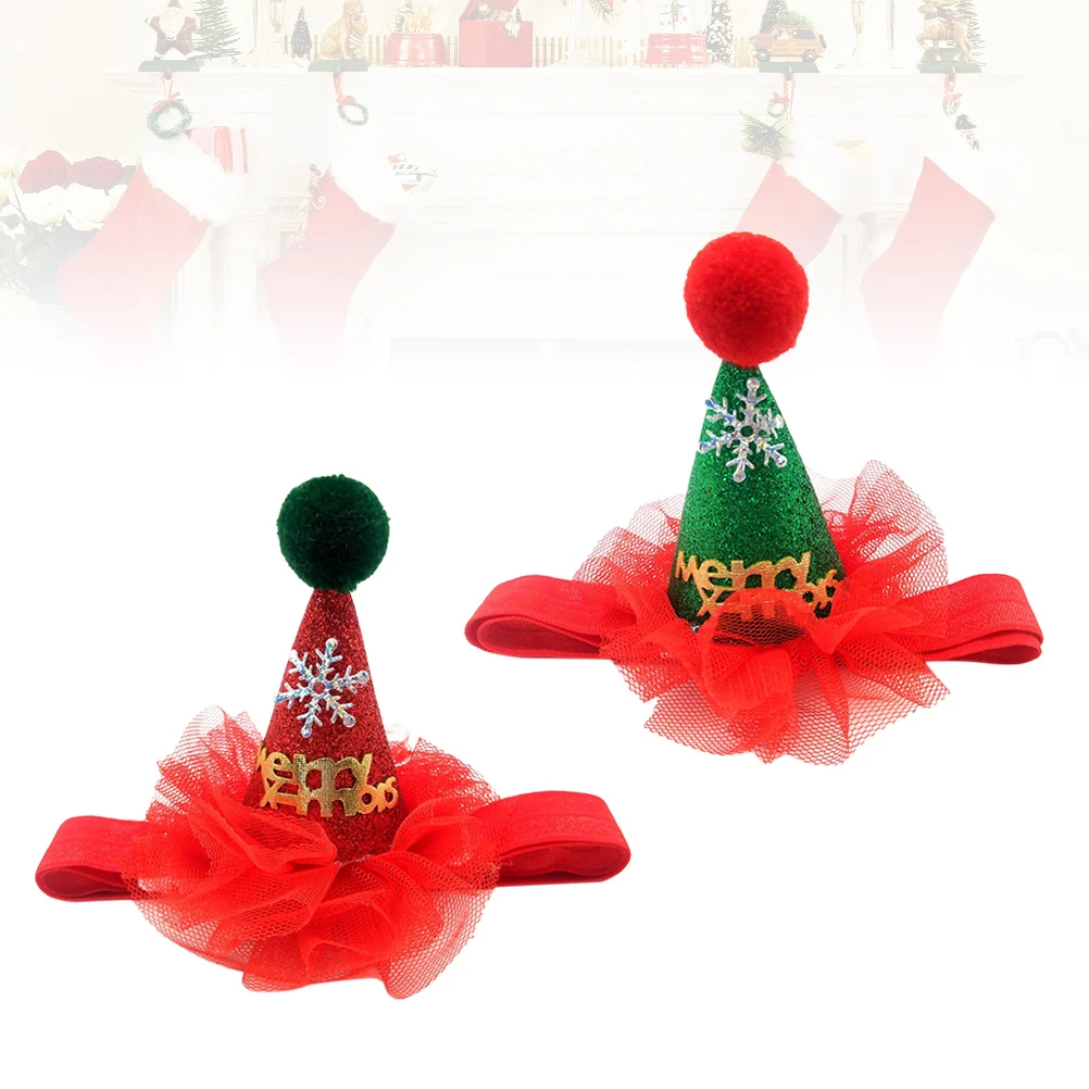 2Pcs Pet Christmas Hat Dog Puppy Soft Comfortable Photo Props Birthday Party Accessories Holiday Dog Hat Pet Supplies