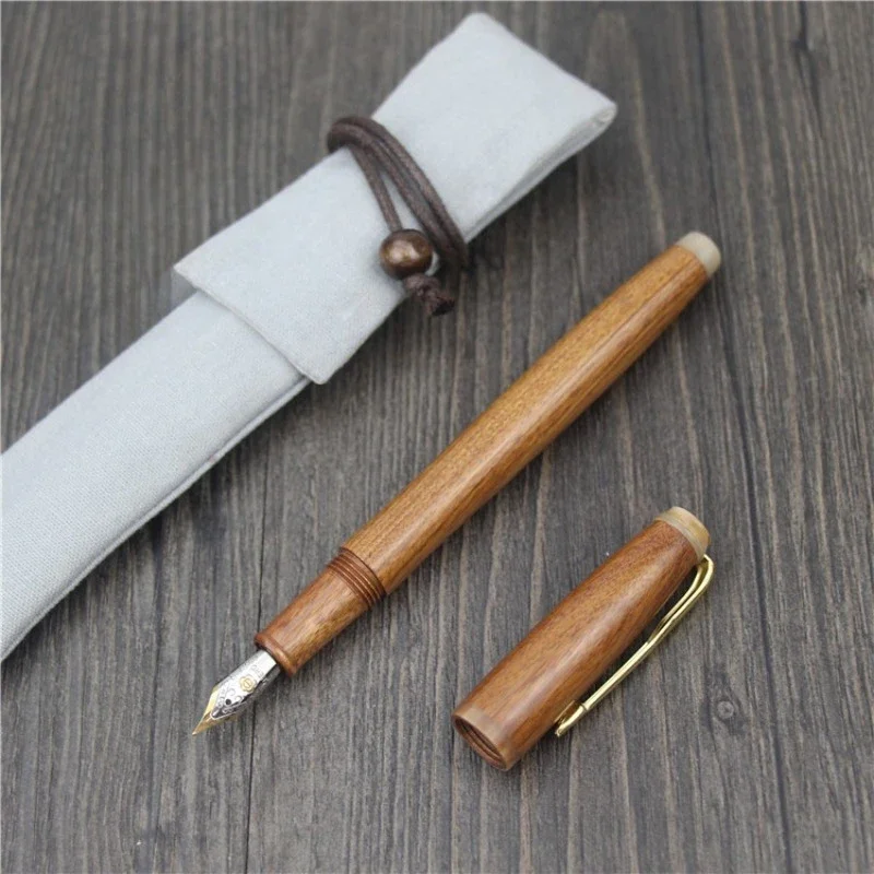 

Роскошная полностью деревянная перьевая ручка в стиле ретро No 5, наконечник 0,5F, ручка для каллиграфии, гладкое письмо, бестселлер, высокий офисный подарок, поиск, объем