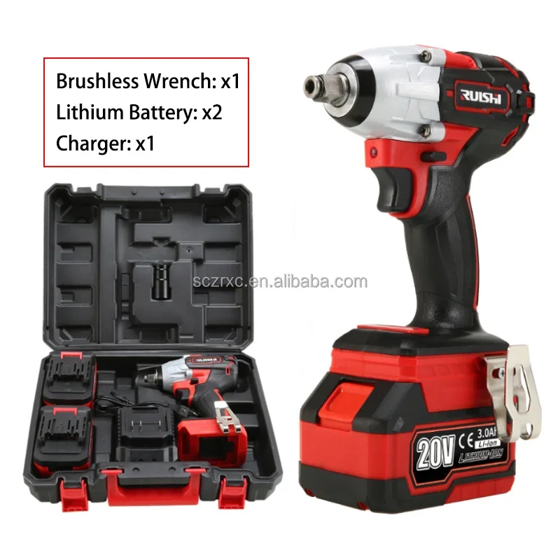 Multi-Function Cordless 20V Brushless Impact Screwdriver Chargeable Drill Lithium Battery Powered Wrench Tool