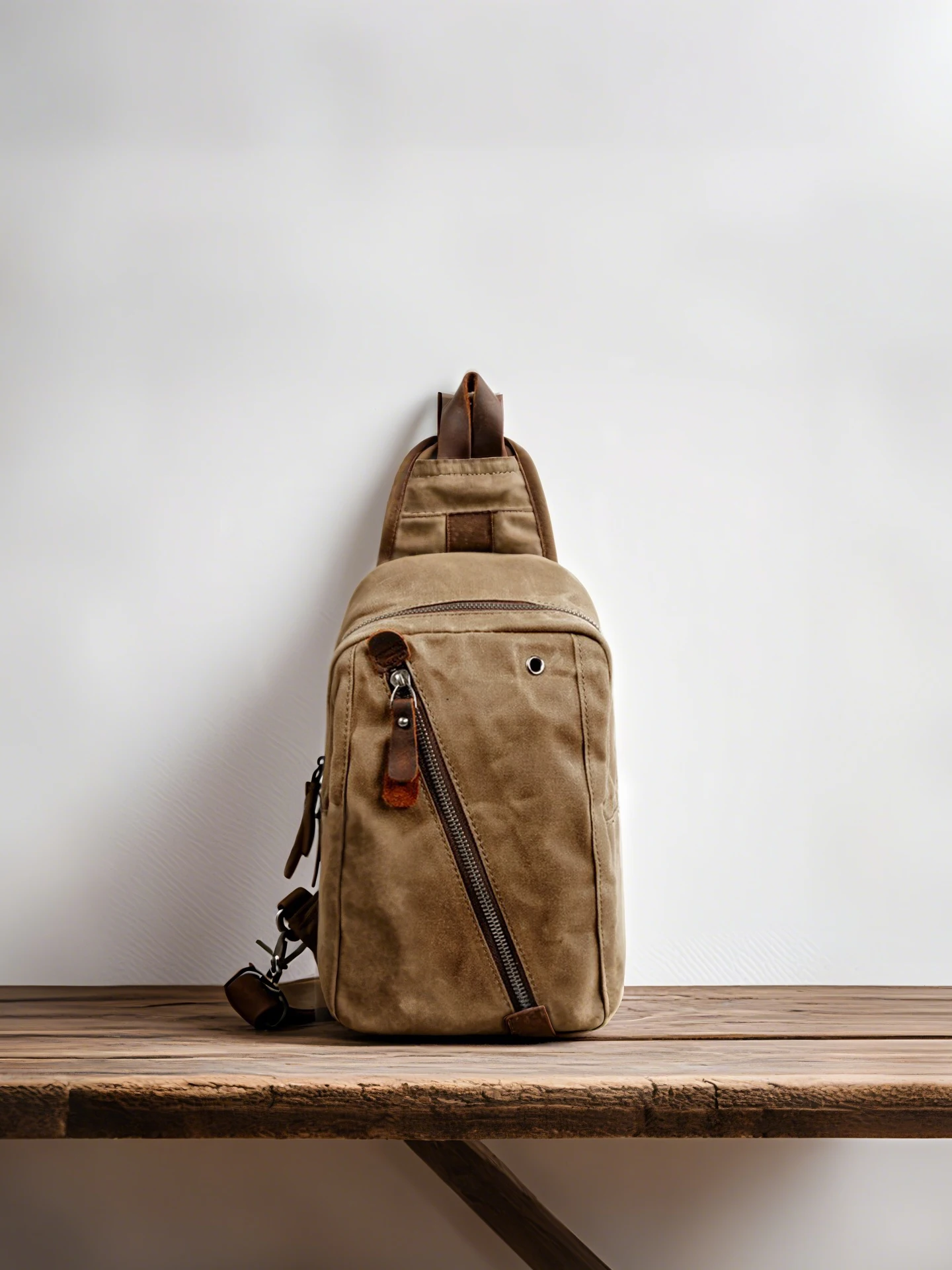 

Retro Canvas Crossbody Bag Large Capacity Outdoor Men's Bag Waterproof Mobile Phone Bag Youth Casual Fashion Soft Handle