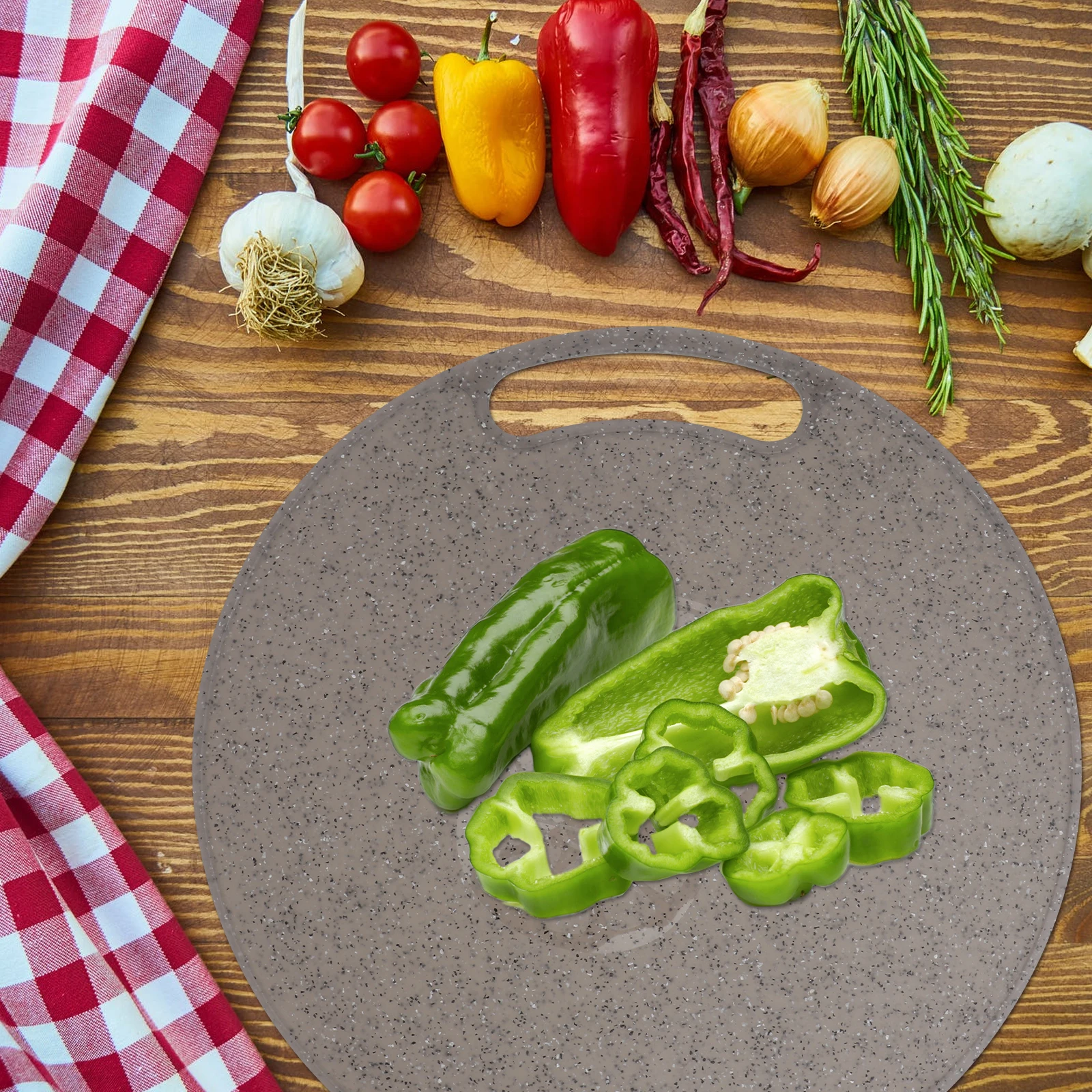 

1pc Large Size Non-Slip Plastic Cutting Board for Kitchen Fruit Vegetable Use Easy Clean Oil Resistant Hanging