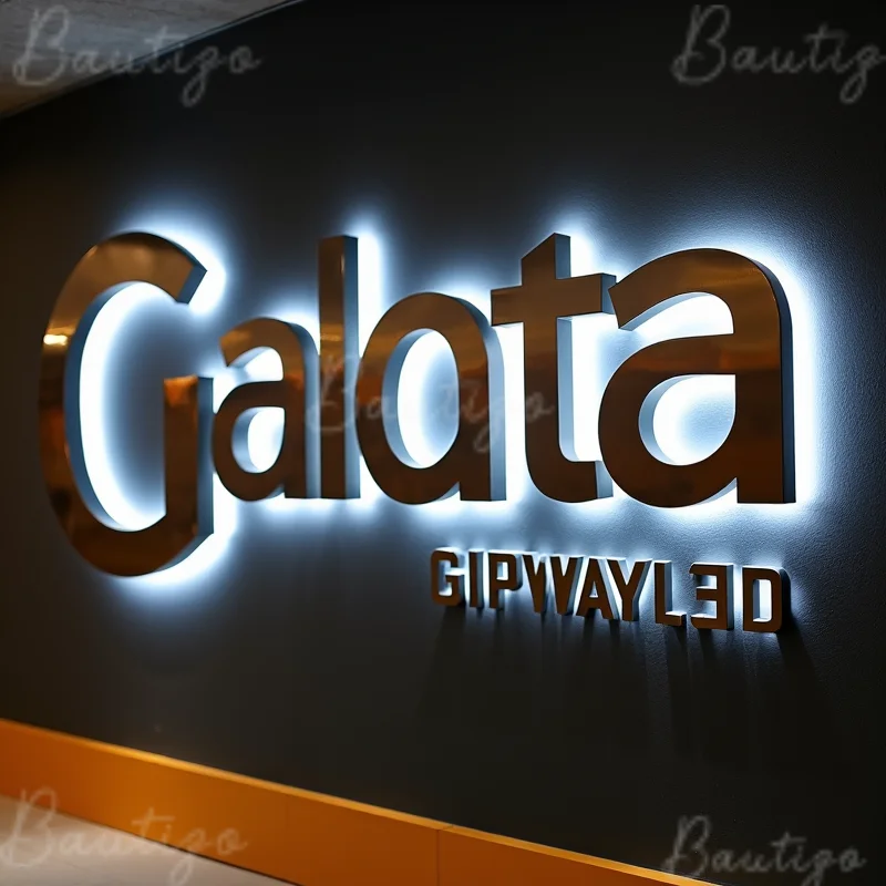 Custom LED Light Backlit Metal Letters Sign For Storefront Business Outdoor Waterproof Illuminated Advertising Signage Display