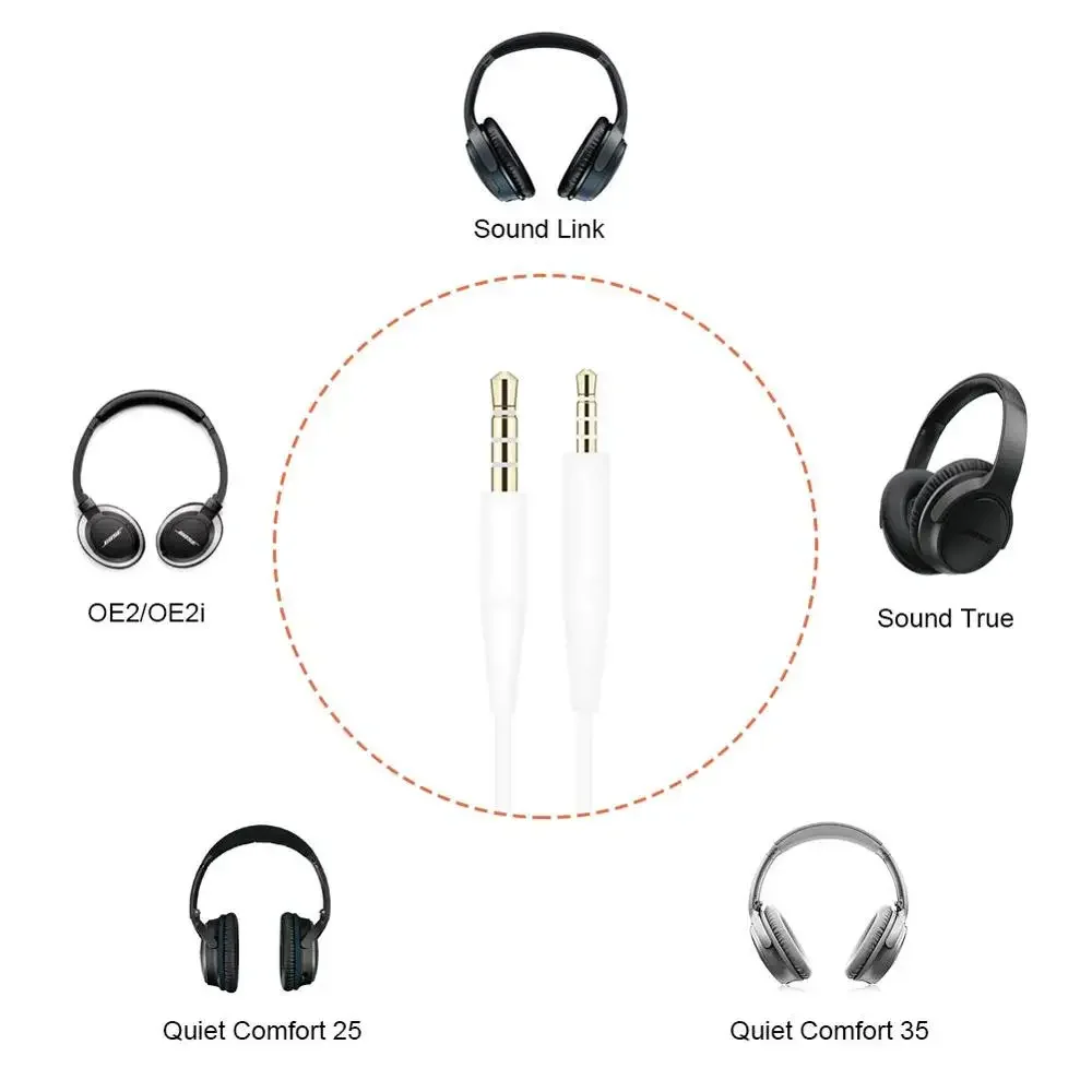 استبدال وصلة كابل الصوت لسماعات Bose QuietComfort 25 35 QC25 QC35 700 NC700 OE2 OE2I