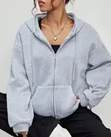 Nueva sudadera con capucha de forro polar cálido para mujer, estilo casual de otoño, con bolsillos, ropa deportiva urbana, oversize, versátil, para mujer