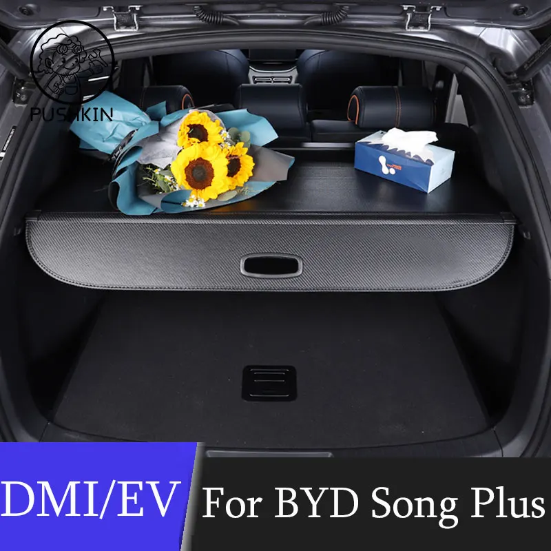 

For BYD Song Plus DMI/EV 2022 23 Dedicated Trunk Cover Material Curtain Rear Curtain Retractable Space Car Trunk Bag Car-styling