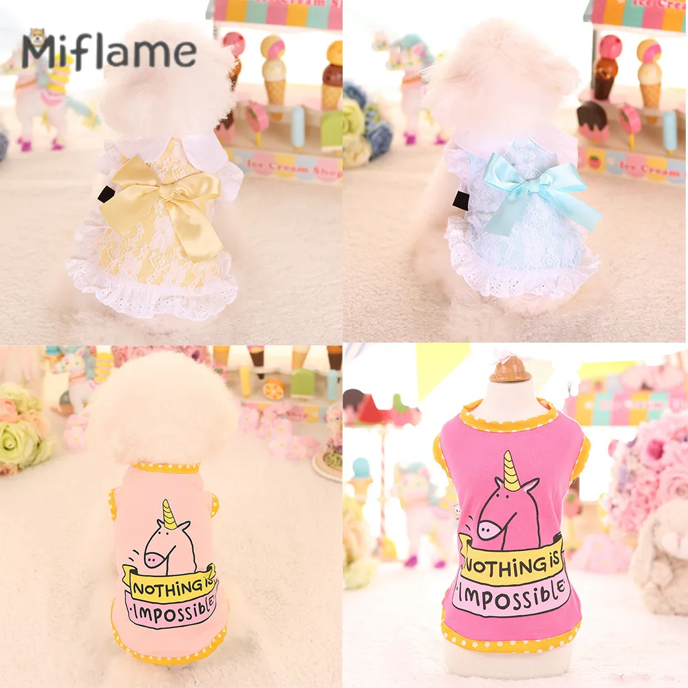 

Miflame Summer Cotton Small Dogs Vest For Pet Clothes Teddy Bichon Schnauzer Skirt Cute Breathable Puppy Wear Clearance Series